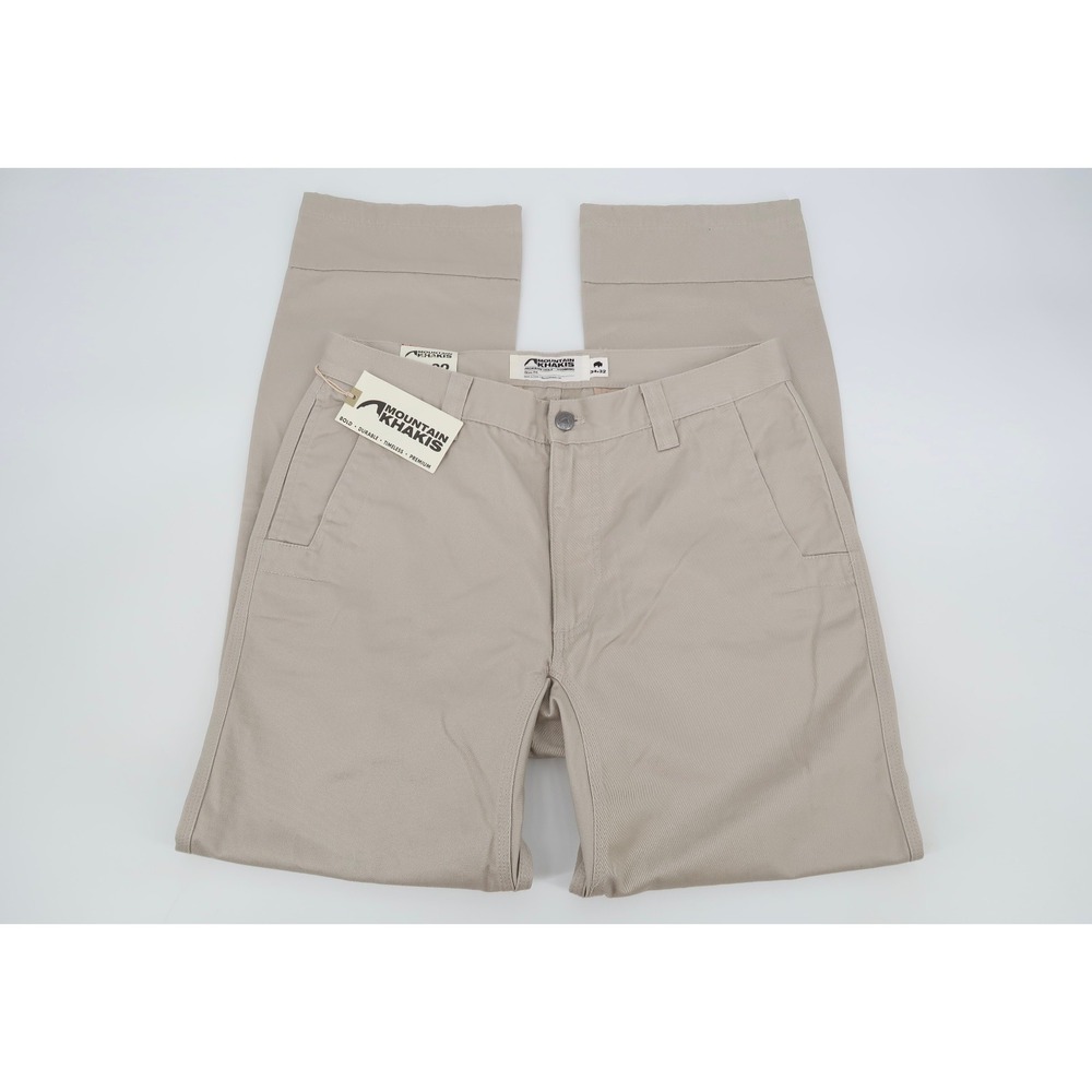 Mountain‎ Khakis Pants Mens 34x32 Retro Stone Khaki Slim Fit Teton Twill Cotton